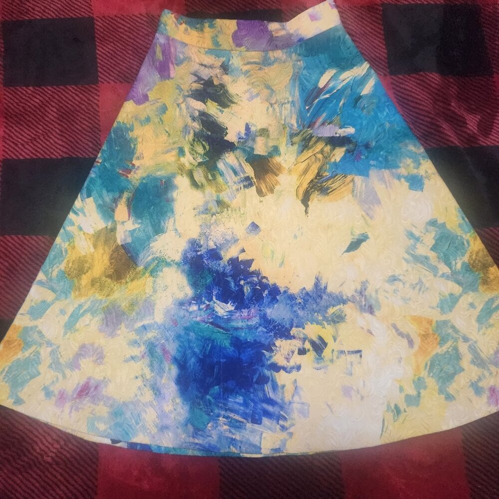 H&M Colorful Pattern A-line Skirt Multi Color Size 6